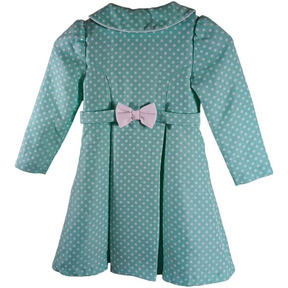 Bonnie Jean Girls Sz 6 Mint Green Polka Dot Lightweight Peacoat | Spring Easter - Picture 4 of 6